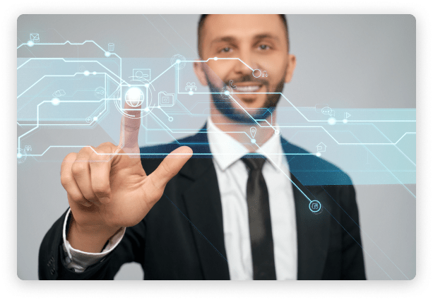 young-businessman-clicking-virtual-button 1