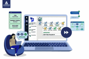 dynamics 365 workflow automation showing automated task flows approvals notifications and business process efficiency